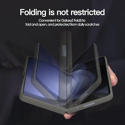 Miniatura 3 de AWINNER Funda compatible con Samsung Galaxy Z Fold5 Slim S Pen con S Pen compacto integrado, soporte y ranura de almacenamiento para bolígrafo (gris)