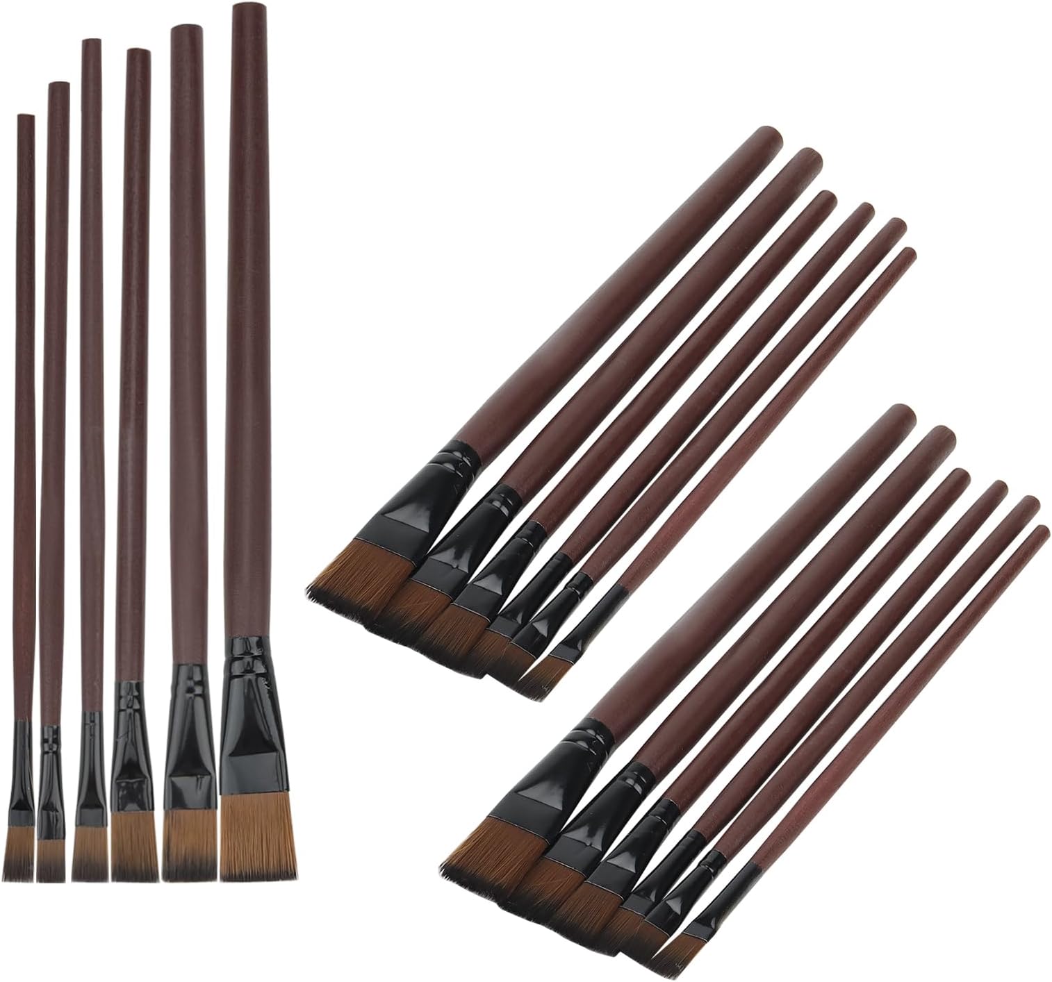 6 PCS Flat Paint Brush Set for Oil and Acrylic Painting - Variety of