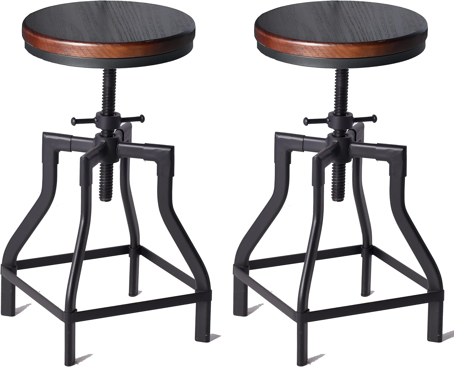 Diwhy Industrial Vintage Rustic Bar Stool, Kitchen Counter Height Adjustable, Metal