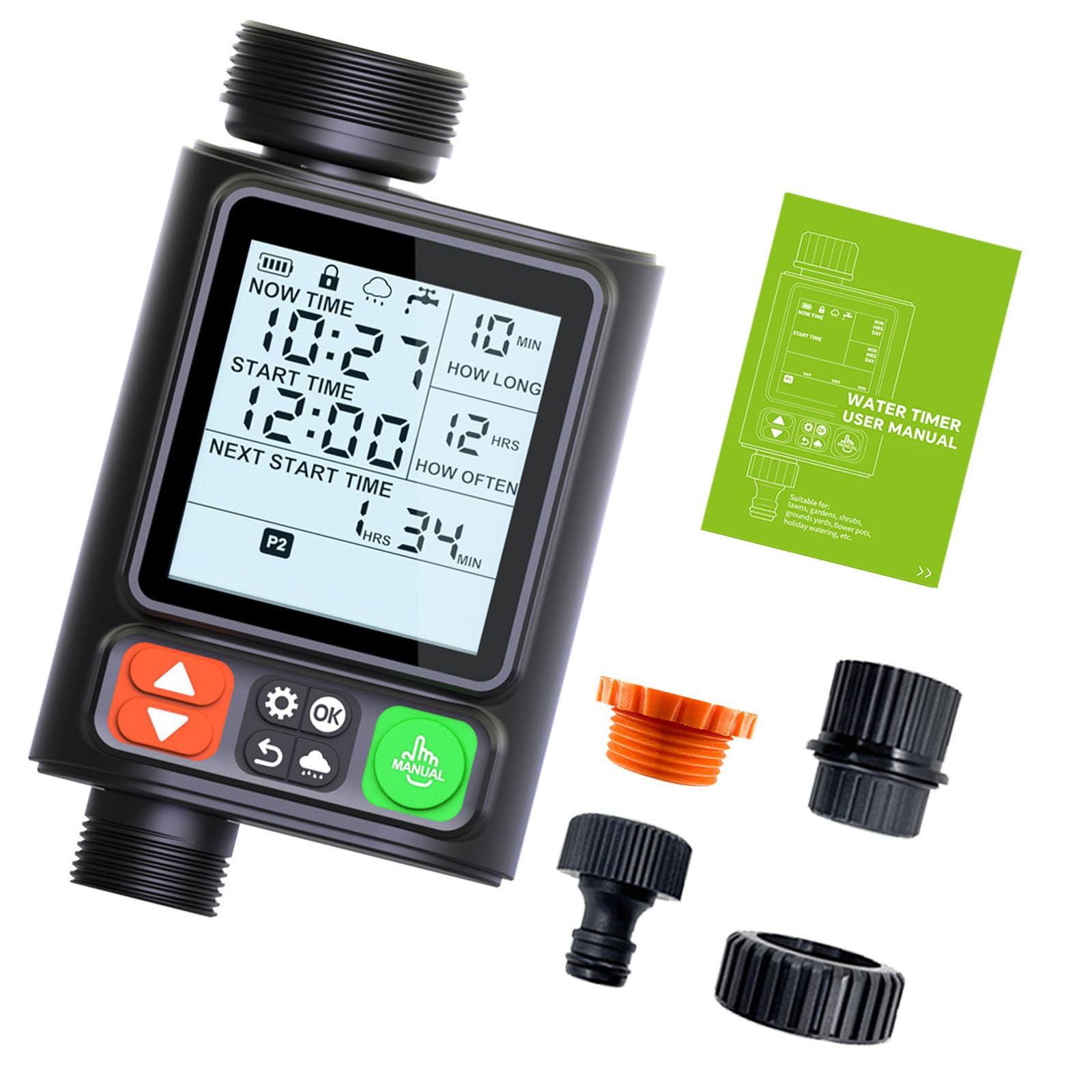 Programmable Irrigation Timer with Extended Duration Adjustable Cycle for Outdoor Gardening Greenhouse Sprinkle Timer