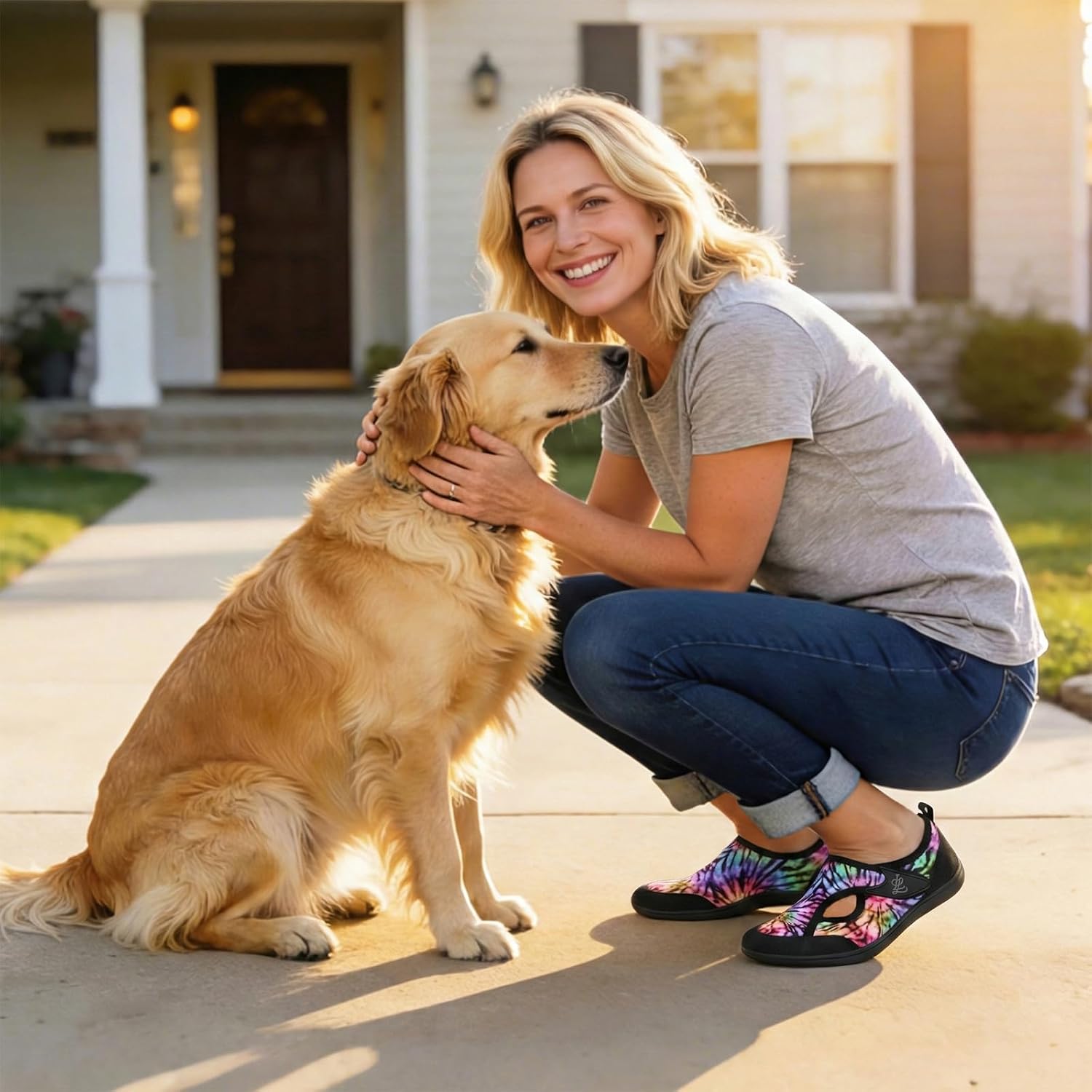 LeIsfIt Womens Slippers Wide Diabetic Shoes Adjustable Arthritis Edema House Shoes Indoor Outdoor Slippers - Image 2