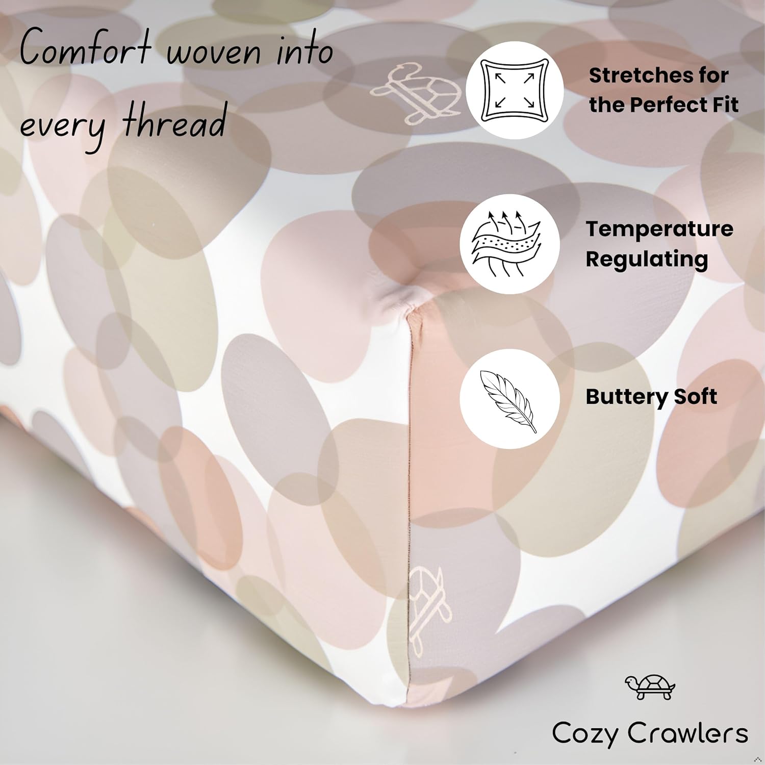 Stretchy Viscose from Bamboo Crib Sheet – Super Soft, Fitted & Breathable, Safe for Sensitive Baby Skin (DreamBubbles, 52" x 28")