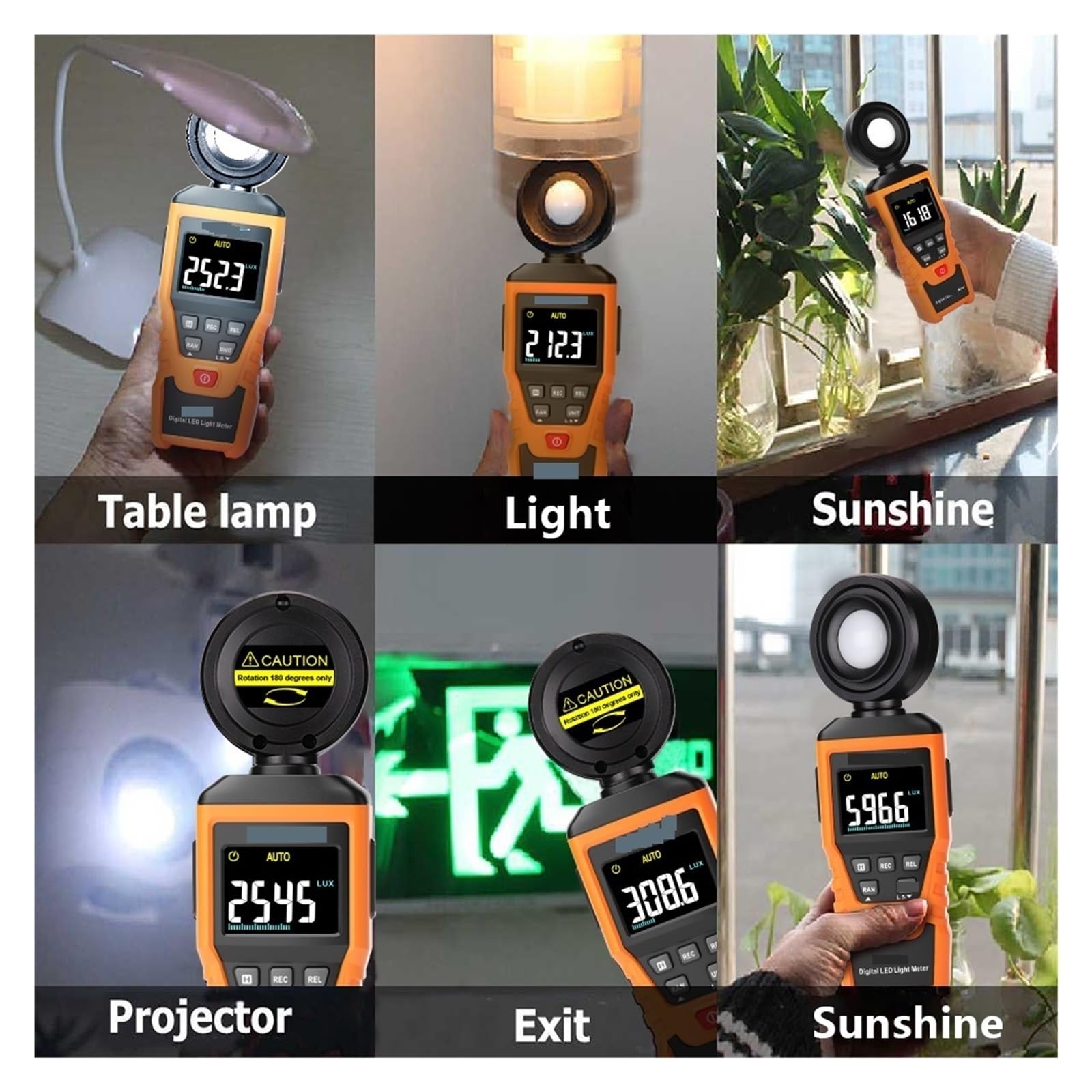 Luxometro, Luxómetro Digital Iluminador Profesional De Alta Precisión 180° Con Sensor De Luz Giratorio Lux Fotómetro,para jardín, interior y fotografía