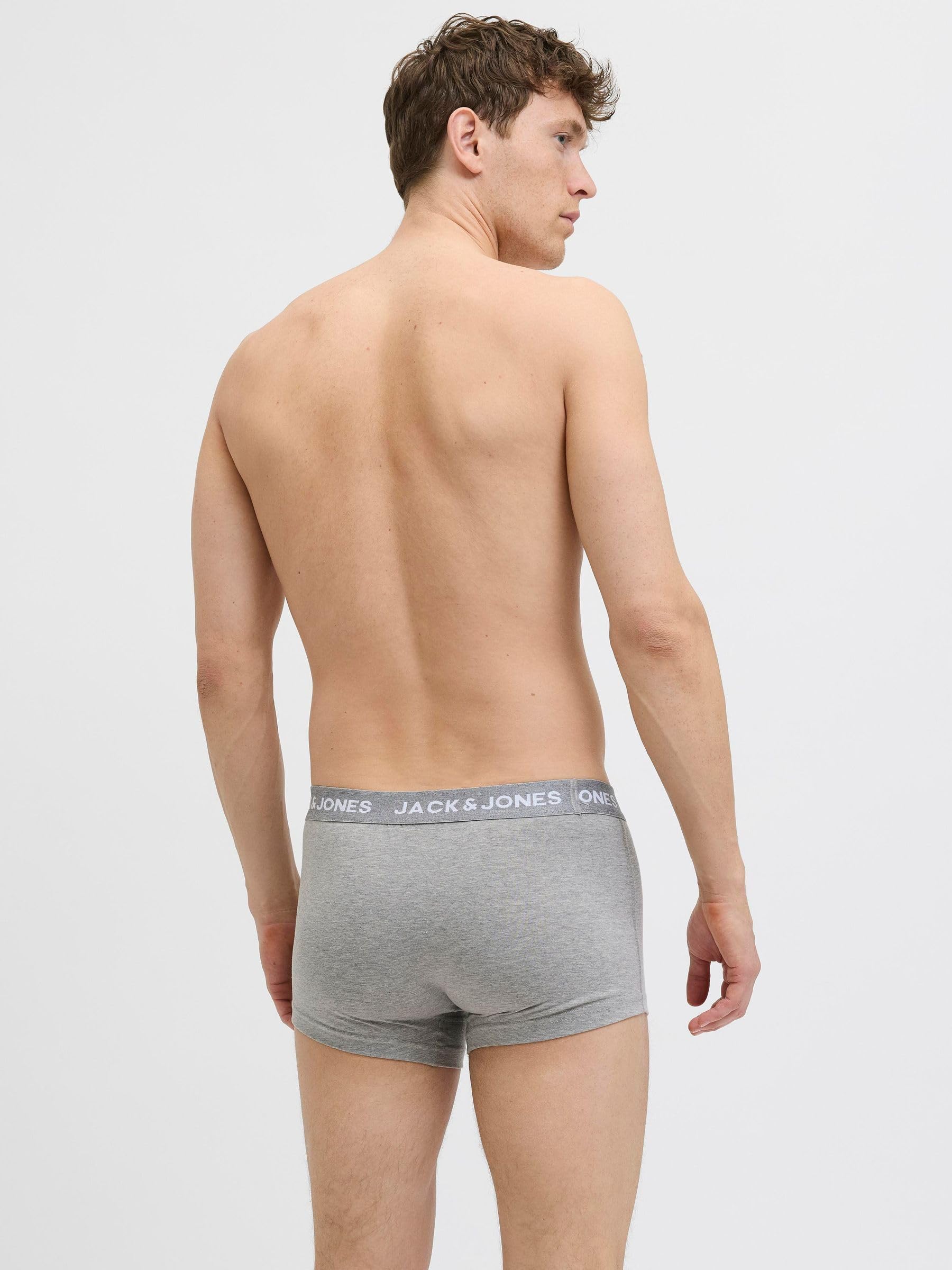 Jack&Jones męskie bokserki JACBASIC Plain Trunks, 5 sztuk, czarne/szczegóły: Black-Navy Blazer-Surf The Web-LGM, M (5 sztuk), czarny, m