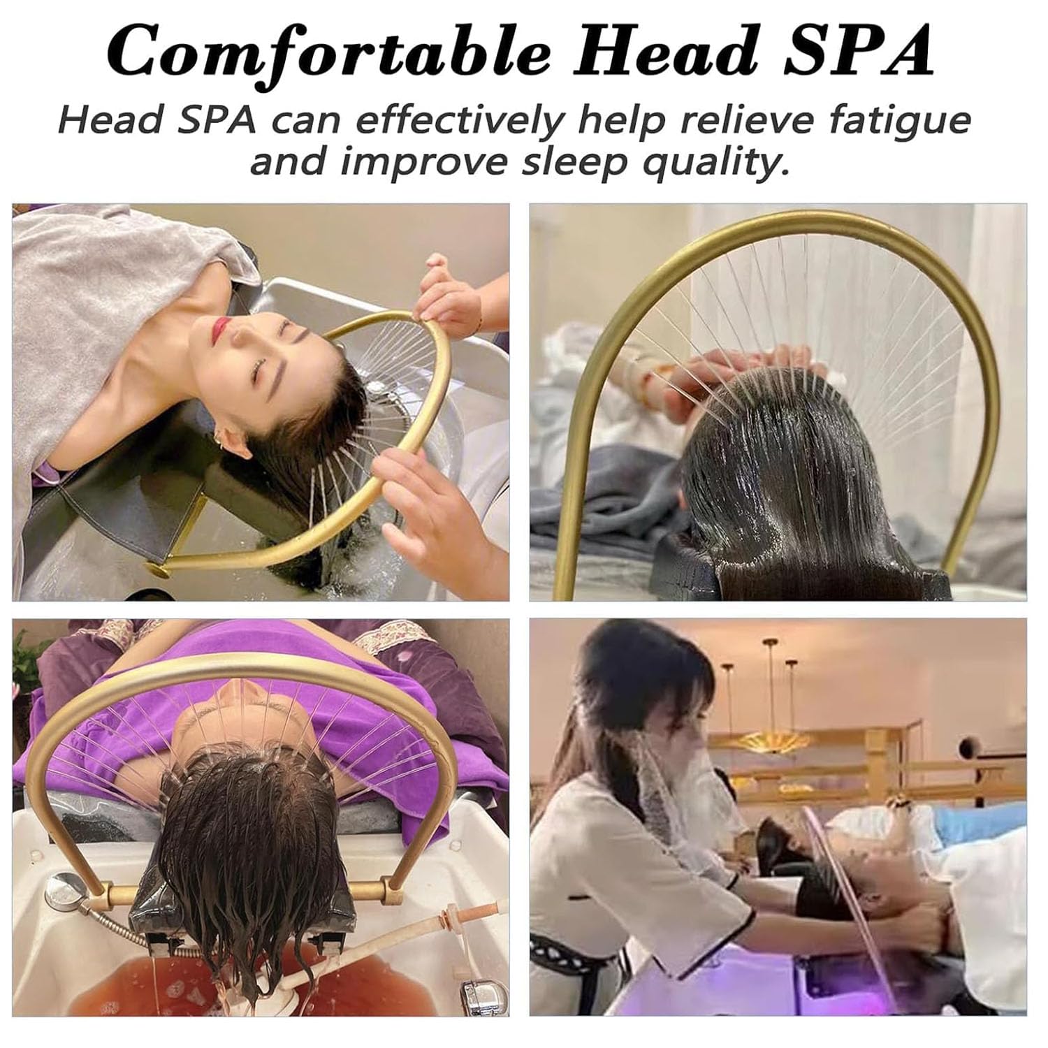 Equipo de Spa para Cabeza, Lavadero con Circulación de Agua de Doble Control, Lavabo para Champú para Terapia de Spa, Depósito de Agua de 60L, Adecuado para Capilares y Salones de Peluquería