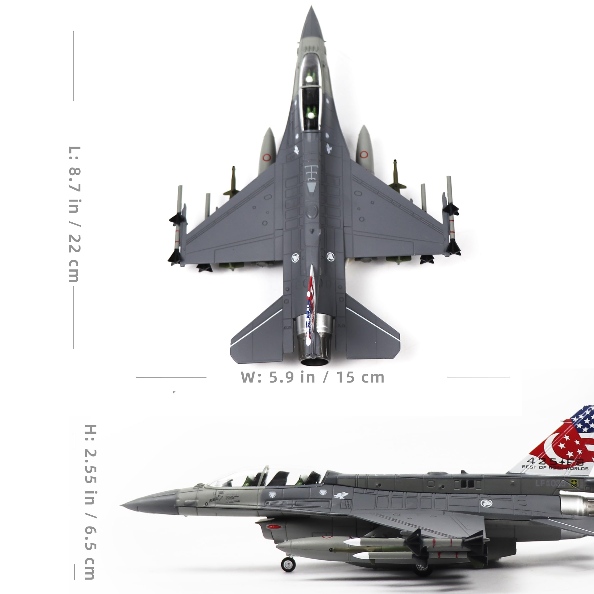 SEBUNAS Skala 1/72 F-16D Fighting Falcon Fighter Model Republiki Singapuru Siły Powietrzne Livery Wojskowe Samoloty Miniaturowy Metalowy Odlew Samolot Zestaw Modelowy dla Dorosłych Kolekcja