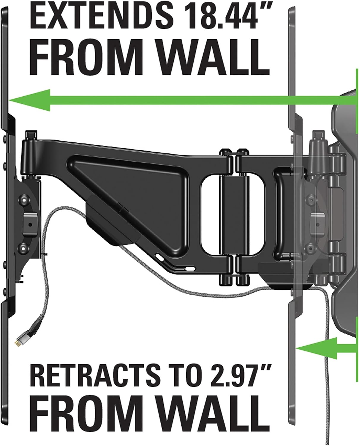 Sanus TV Wall Mount - Full Motion TV Mount for Screens up to 80" - Built-in Cable Management & Universal Design Works w/Samsung, LG, Sony, Vizio, and More