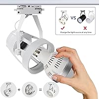 Vista 5 de Sistema de iluminación de pista iluminado 35 x 6 paquetes de luces LED par con 6 bombillas 975 pies kits de rieles de pista de 3000 K blanco cálido