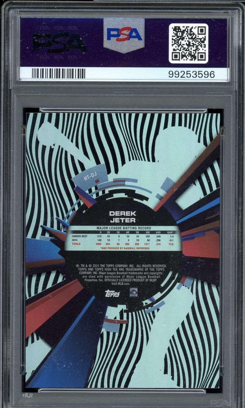 Derek Jeter Card 2015 Topps High Tek Gray Jersey Waves (pop 6) #Ht-Dj PSA 9 - Slabbed Baseball Cards