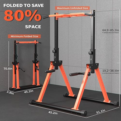 Miniatura 4 de Pull Up Dip Station For Home Gym Strength Training Fitness Workout Station Chin-Ups Push-Ups Pull-Ups Dip-Ups 330LBS T055CDC