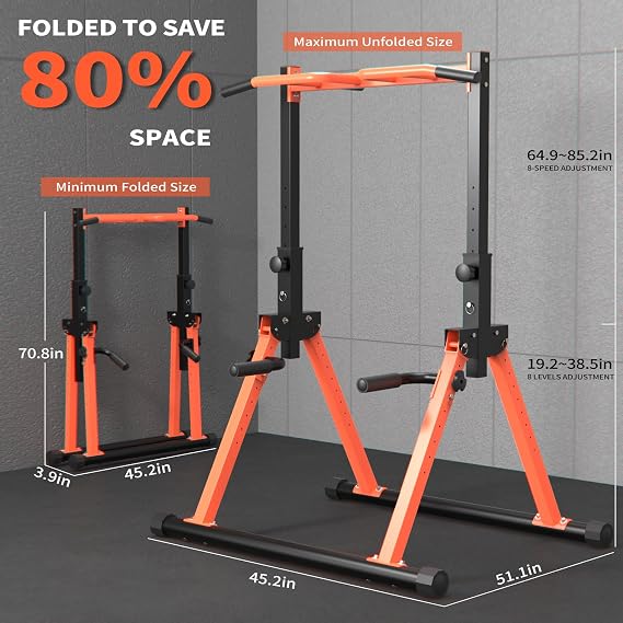 Z ZHICHI Foldable Pull Up/Dip Stand,Upper Body Workout,For Home Family Use