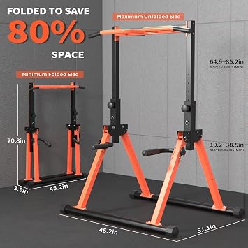 Z ZHICHI Foldable Pull Up/Dip Stand,Upper Body Workout,For Home Family Use