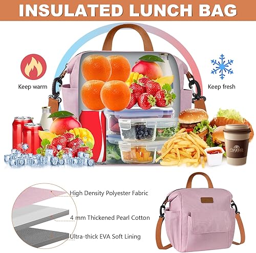 Miniatura 3 de Joymee Insulated Lunch Bag for Women Men- Leak-proof Large Capacity Reusable Versatile Lunch Bag Adjustable Shoulder Strap Side Pockets- Lunch