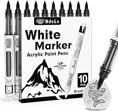 Guangna Black Acrylic Paint Markers, Black Acrylic Paint Pens for Christmas Art, Rock Painting, Wood, Glass, Ceramic, Canvas, Stone, DIY Crafts