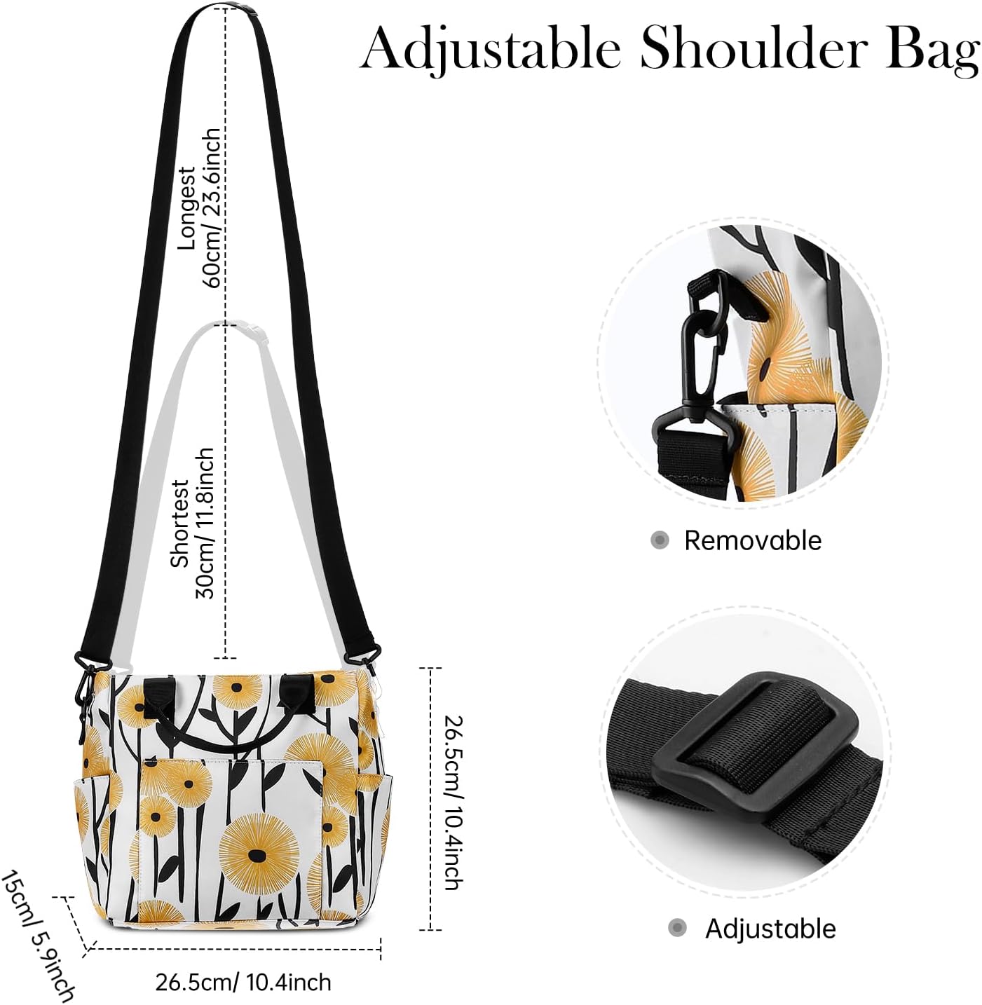 Crossbody Shoulder Bag for Women - Water Resistant Casual Handbag Purse with Multiple Pockets, Adjustable Strap