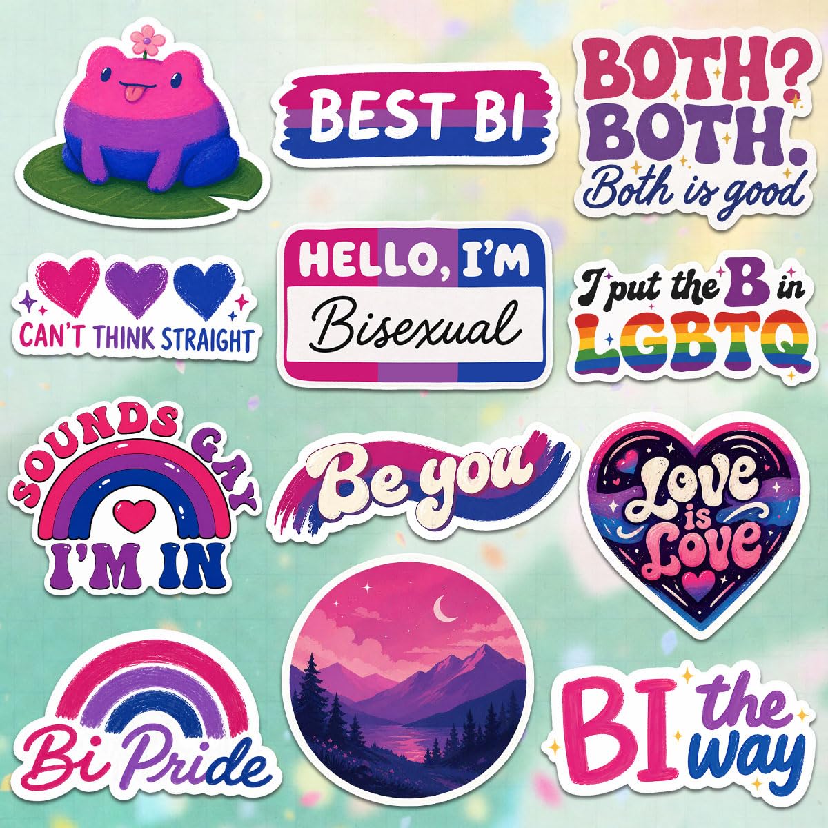Stickers Bisexuels Pride imperméables pour gourde et ordinateur