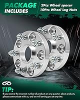 Vista 2 de SCITOO 2 espaciadores de rueda de 0.787 in, 5 x 4.5 con orificio de 2.366 in, pernos de 12 x 1.5 y 5 lengüetas, adaptadores para Toyota Camry