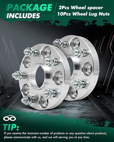 Miniatura 2 de SCITOO 2 espaciadores de rueda de 0.787 in, 5 x 4.5 con orificio de 2.366 in, pernos de 12 x 1.5 pulgadas, adaptadores de espaciadores de rueda de 5