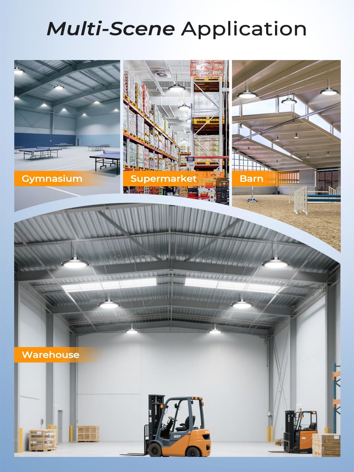 Super Bright 200W UFO LED High Bay Light, 30000LM High Bay LED Shop Lights, 5000K UFO High Bay Lighting for Garage, IP65 Waterproof Non-Dimmable Shop Lights, 120V-277V Garage Light(12 Pack)