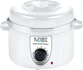 Mega Bell, Panela aquecedora de cera para depilação, Termocera, Cera-Matic Baby, Sem refil, Bivolt, 200g, Branca