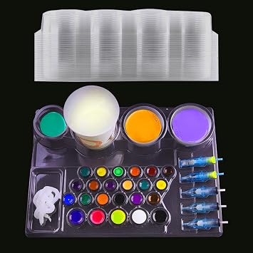 24 PCS Disposable Tattoo Cartridge Tray,Plastic Tattoo Cartridge Cup Holder for Working Cup Cleaning Cup