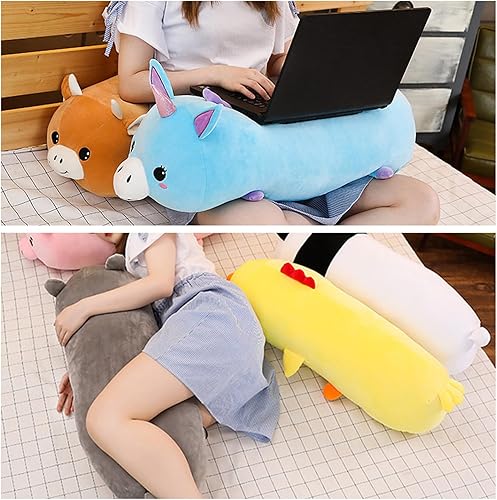 Miniatura 3 de Almohada de felpa para abrazar con forma de animal, almohada cilíndrica, almohada para cuello, Pollo