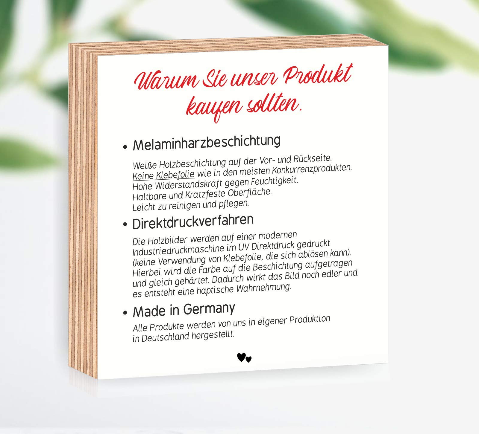 Quadro In Legno Lieblingsmenschen 15x15 Cm Con Stampa Fotografica, Da Appoggiare O Appendere, Regalo Personalizzato Per Persone Care