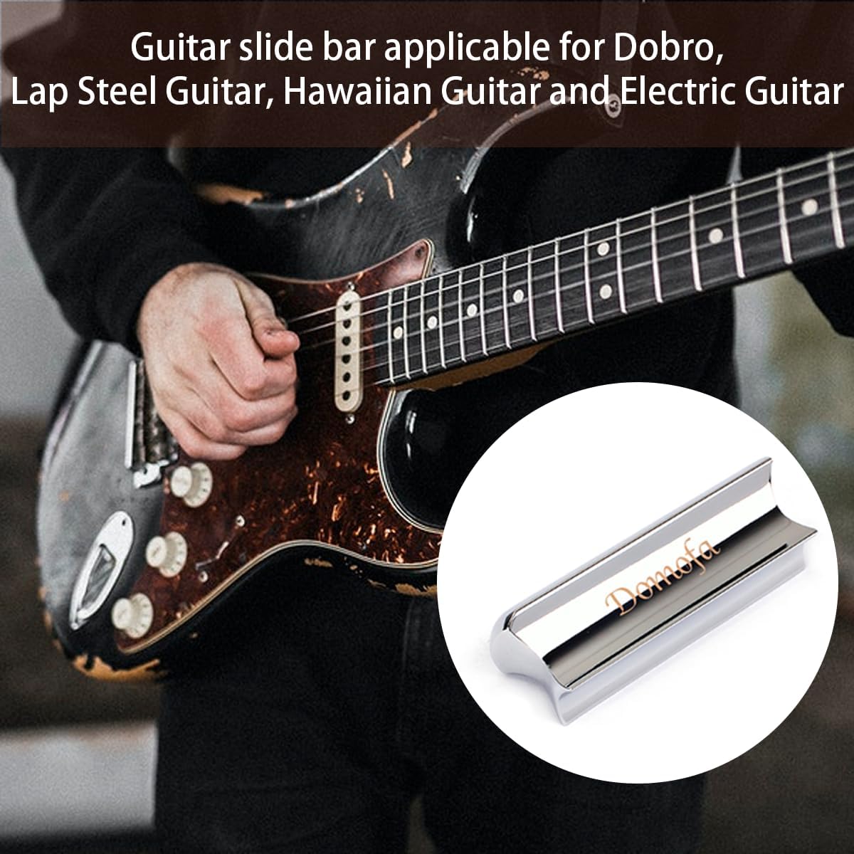 Guitar Slide Stainless Steel Tonebar for Dobro,Lap Steel Guitar,Hawaiian Guitar,Electric Guitar Chrome