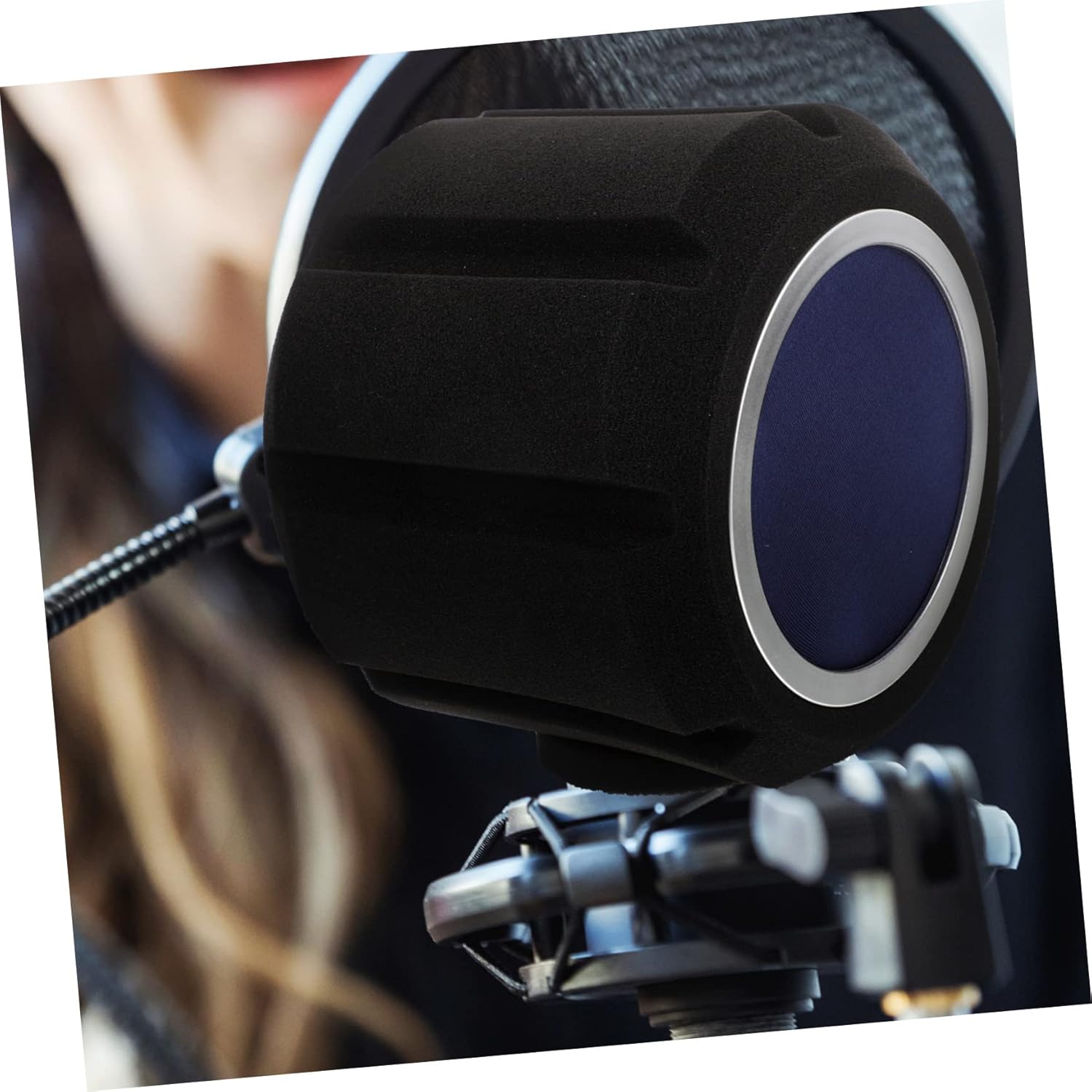 Supple Mic Cover Windscreen Noise Microphone Protector for Standard Microphones Easy to Install Windshield for Recording Singing and Podcasting