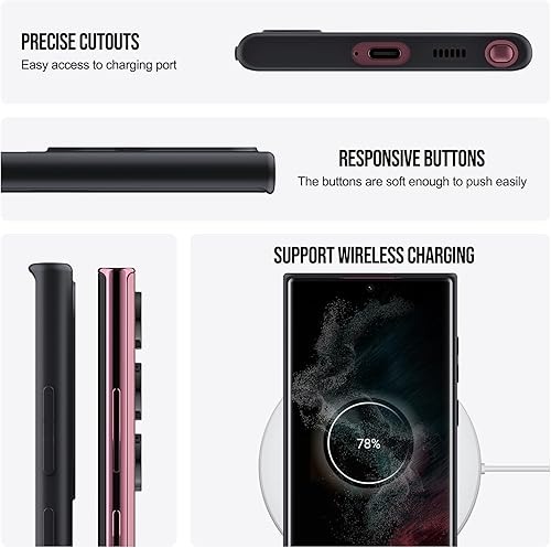 Miniatura 7 de YSLBWLE Funda para Samsung Galaxy S22 Ultra, funda delgada de silicona líquida, a prueba de golpes, funda delgada para Samsung Galaxy S22 Ultra,