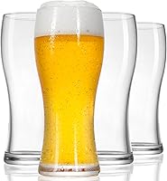 DORELINA Beer Glasses Set of 4 - 15.5oz Pint Pilsner Glasses for Beer Lovers, Dad Gifts, Dishwasher Safe Lead-Free Crystal