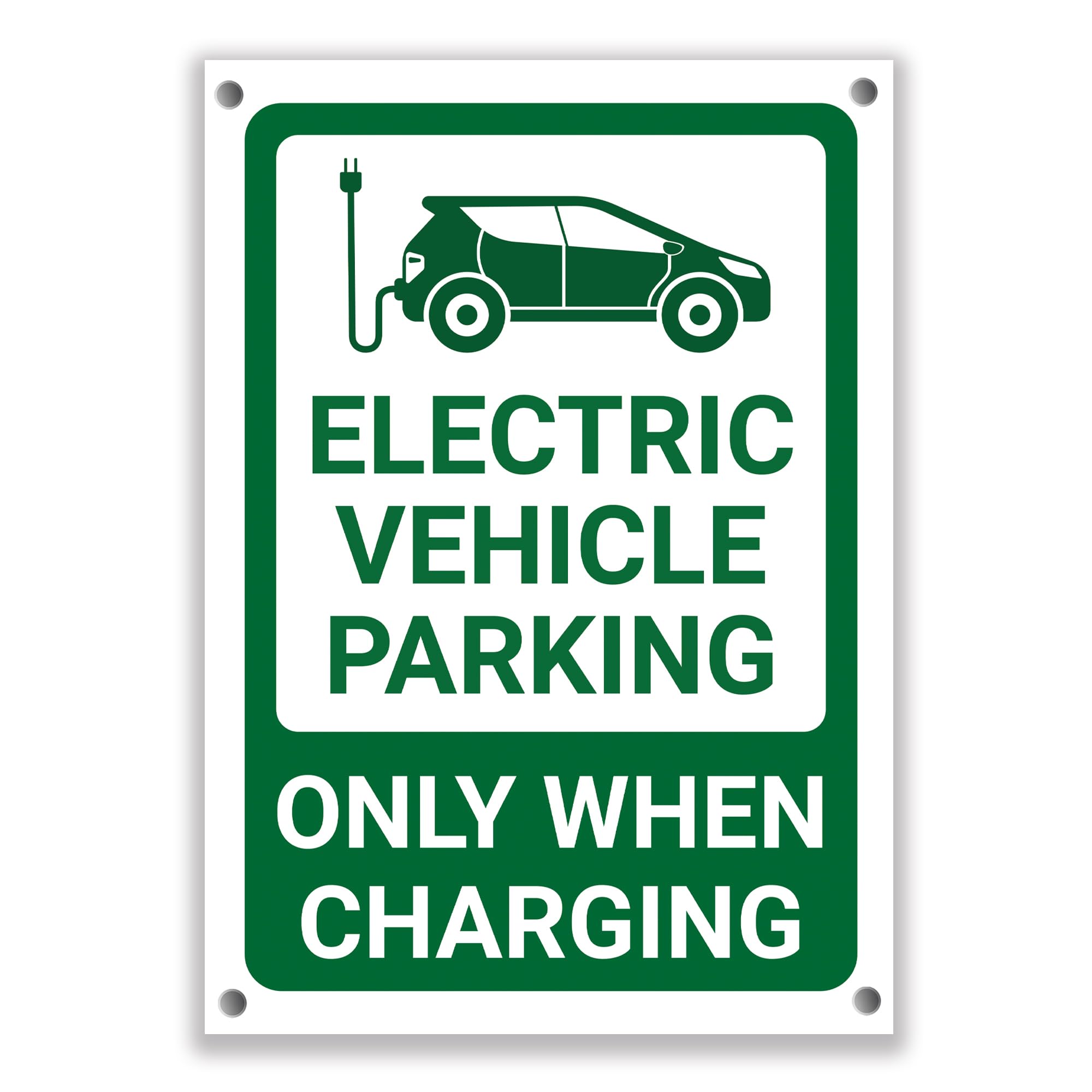 LP Lifestyle Electric Vehicle Parking Only When Charging Sign – Weatherproof Rust-Free PVC EV Charging Bay Notice, Durable Outdoor Car Park Sign, Multiple Sizes No.371 (A3 (297mm x 420mm) – Holes)