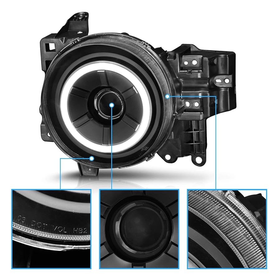 新品 交換用ヘッドライトLEDハローセット トヨタFJクルーザー 右左 Amazon | AmeriLite ブラックプロジェクター交換用ヘッドライト