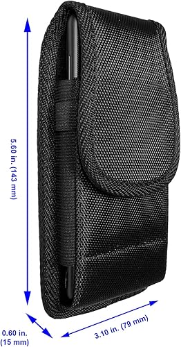 Miniatura 2 de Funda de nailon para iPhone SE (20202022), 11 Pro, XSX, 876S6, Alcatel Insight, LG Aristo 2, Galaxy S10e - Funda vertical de lona para cintura con