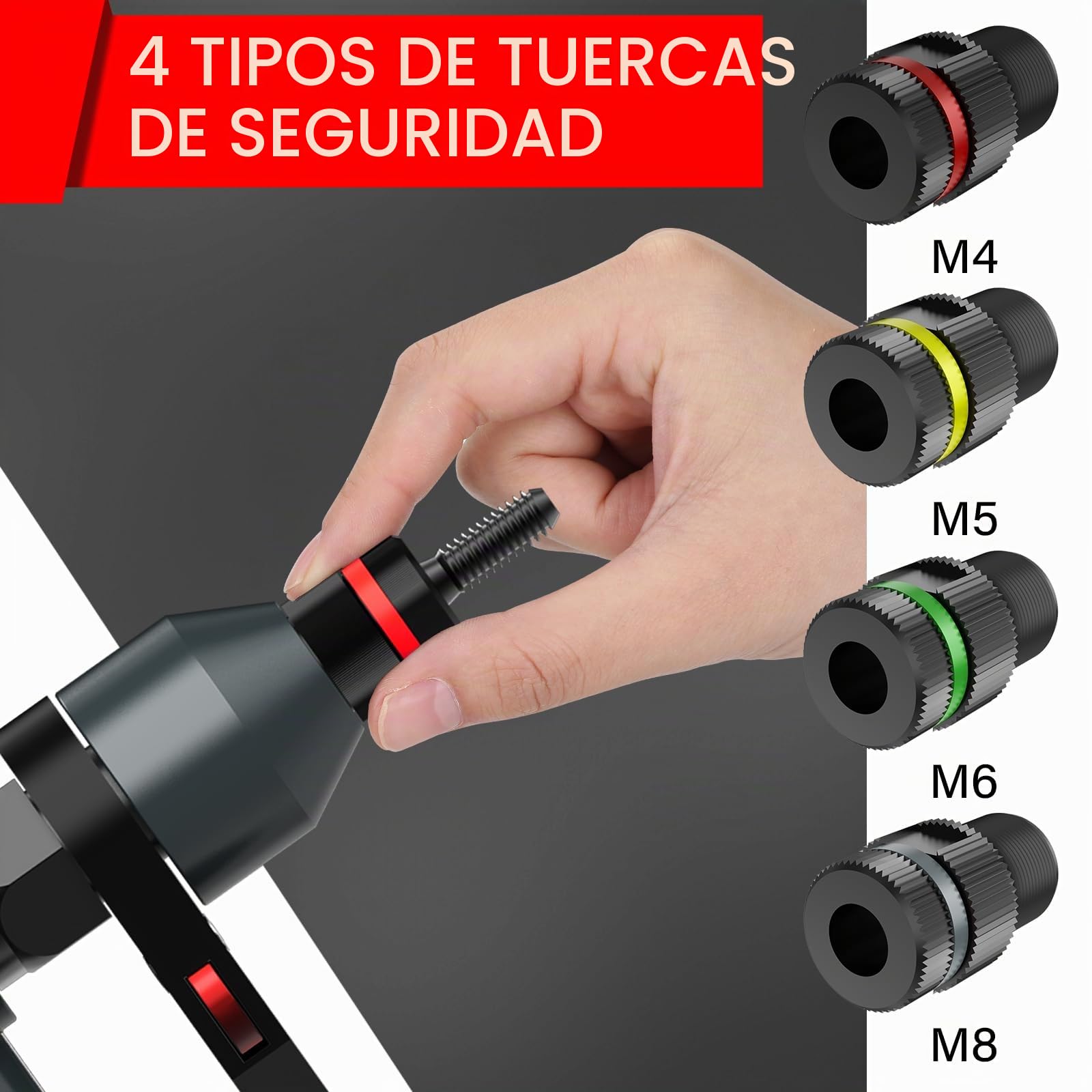 Juego De Alicate Para Tuercas Remachables, Juego De Tuercas Remachables Beaspire, Juego Profesional De Herramientas Para Tuercas De Carraca M4, M5, M6, M8 (40 Tuer)
