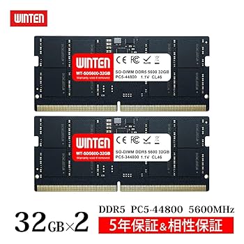 Amazon.co.jp: WINTEN ノートPC用 メモリ DDR5-5600 64GB（32GB