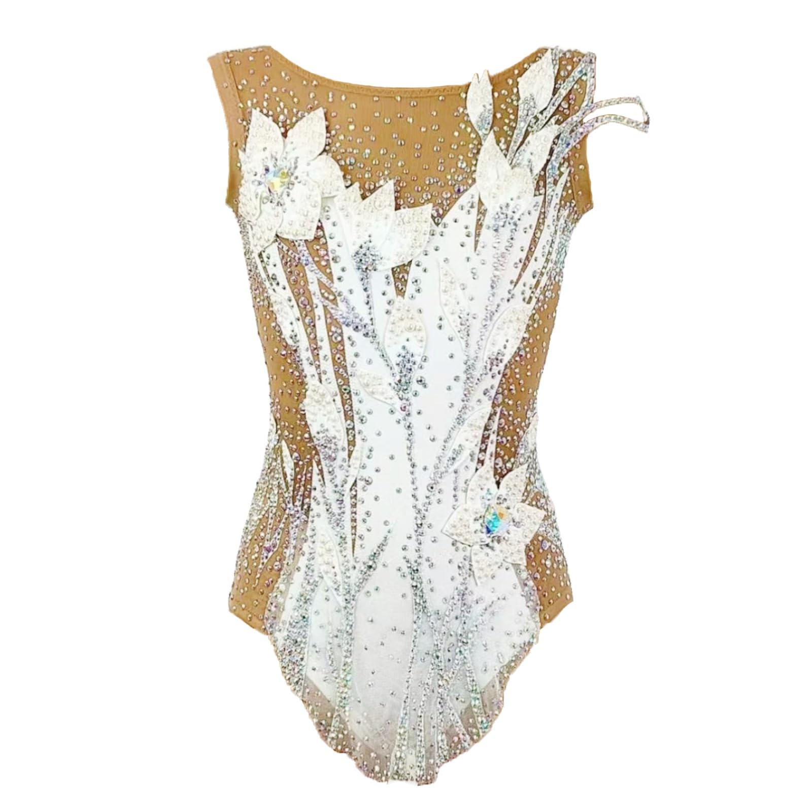 Kmarouse Girls' Rhythmic Gymnastics Leotard Decorative Diamond Tumbling Leotard for Womens Competition Costumes(M)