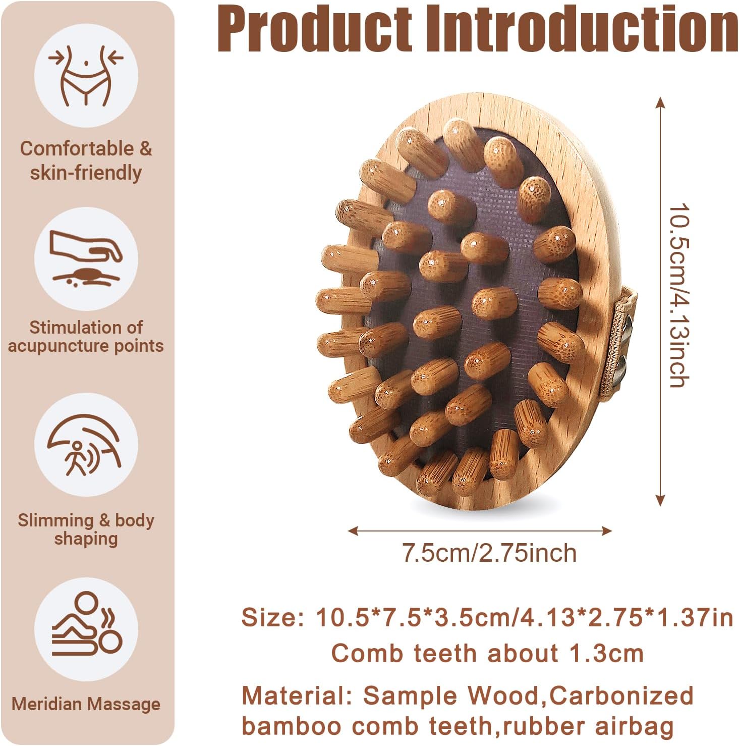 Meridian Pressure Brush, Wood Therapy Massage Tools, Wood Therapy Massage Tools for Belly Fat, Meridian Trigger Point Massager Wooden Massage Brush for Body Shaping, Muscle Pain Relief (2PCS) - Image 6