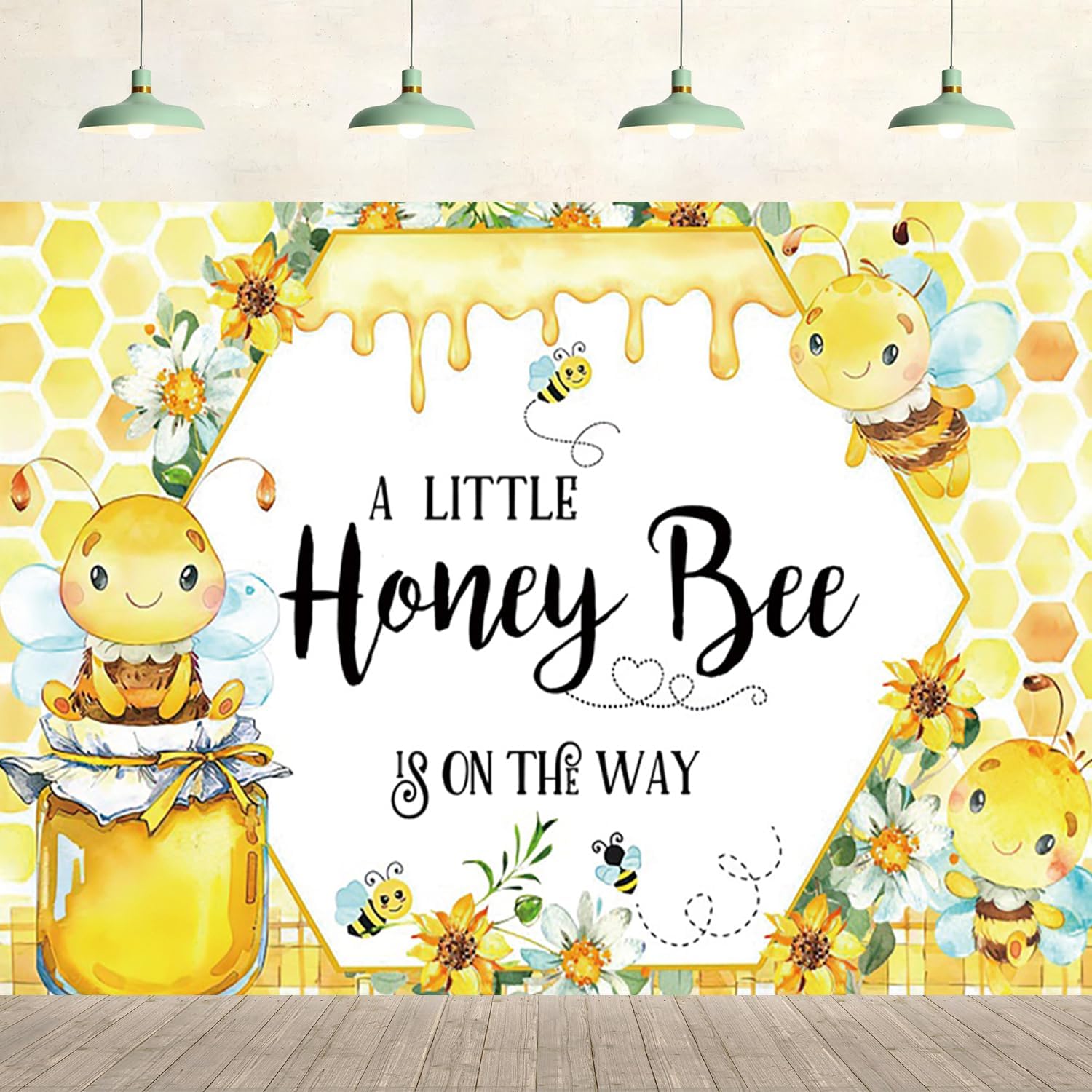 7x5ft Baby Shower Backdrop What Will Baby Bee Yellow Nicaragua