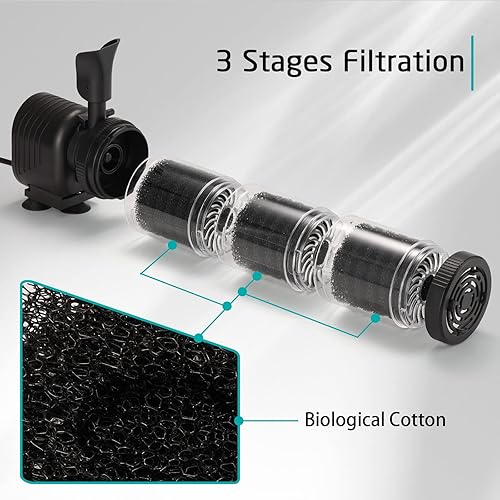 Miniatura 3 de XpertMatic - Filtro de acuario para tanque de 120-170 galones, filtro interno para tanque de peces con bomba de agua, filtro de esponja bioquímica
