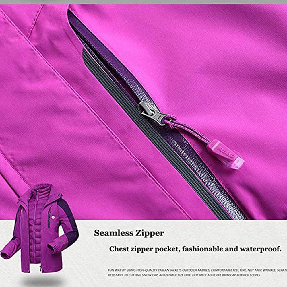 MU Chaqueta de Esquí a Prueba de Agua 3 en 1 para Hombre - Chaqueta Abajo - Chaqueta de Lluvia a Prueba de Viento - Capa de Invierno con Aislamiento de Forro de Purfer/E/3Xl