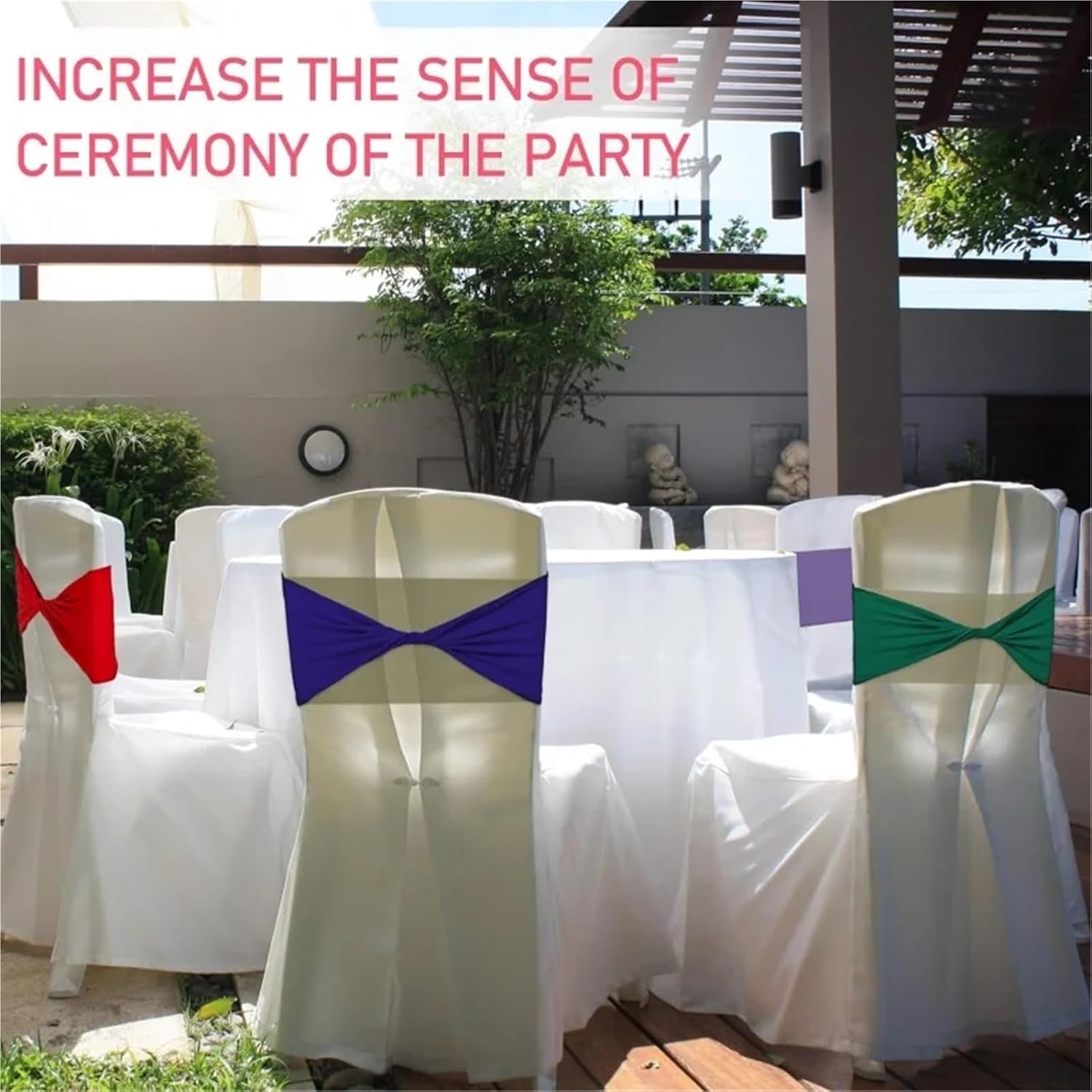 Lazos para Sillas para Fiesta 50PCS Satin Chair Sashes Spandex Stretch Bows Wedding Event Ceremony Birthday Party(10)