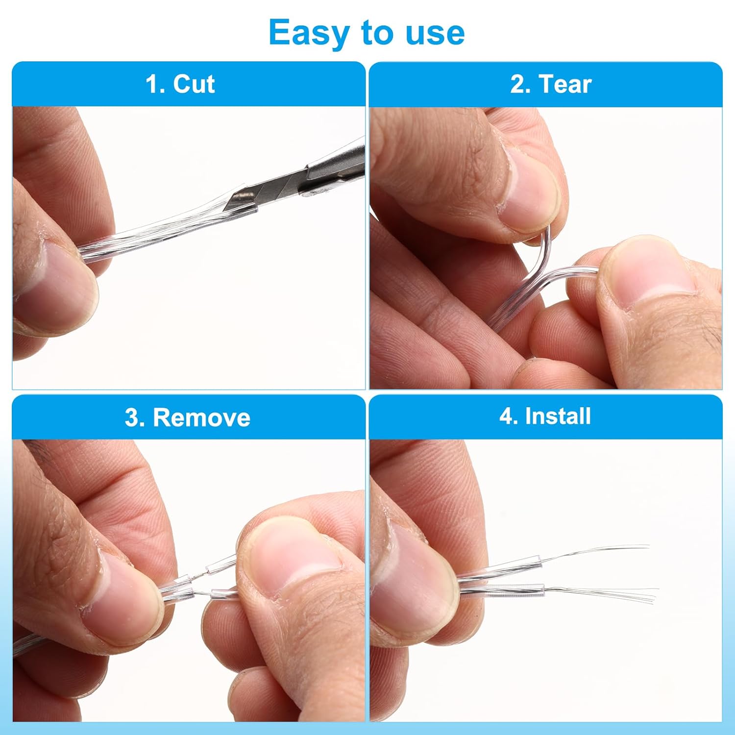 PATIKIL 98.4Ft 16/2 PVC Covered Copper Wire, 300V Soft Speaker Wire Insulated Heat Resistant Electronical Flexible Cable for LED Light Strip Audio Speaker Sound System, Clear, UL Listed