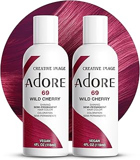 Adore Semi Permanent Hair Color - Vegan and Cruelty-Free Red Hair Dye - 4 Fl Oz - 069 Wild Cherry (Pack of 2)