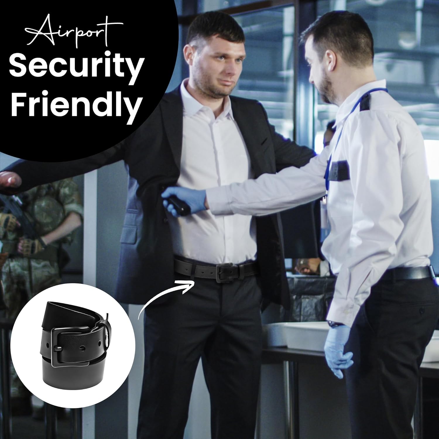 1 3/8” Italian Leather Belt | 35mm TSA & Airport Friendly Metal-Free for Men and Women| Black & Brown Italian Belt - Image 5