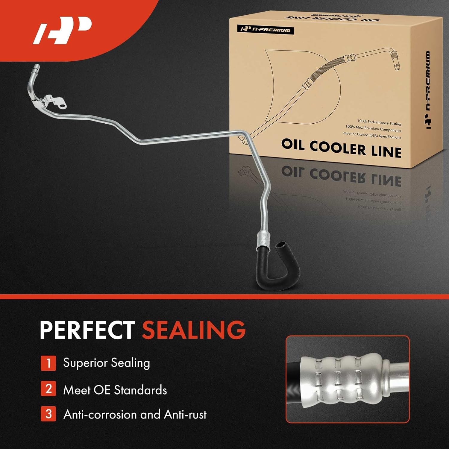 A-Premium Outlet Upper Automatic Transmission Oil Cooler Line Hose Assembly Compatible with Ford Expedition 2015-2017 3.5L, F-150 2012-2014 3.5L 3.7L, F-150 2011 3.5L 3.7L 5.0L, 6R80 Transmission