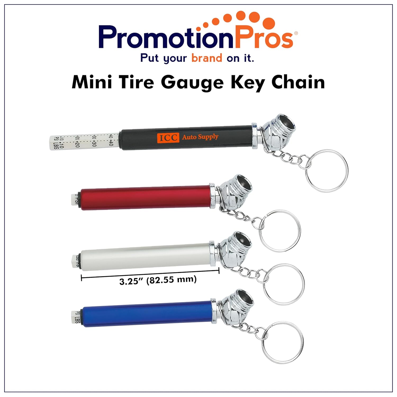 Mini Tire Key Chain Add Customized Text Name or Personalized Image $1.49 Each - Sold in Pack of 250 - Metallic Black