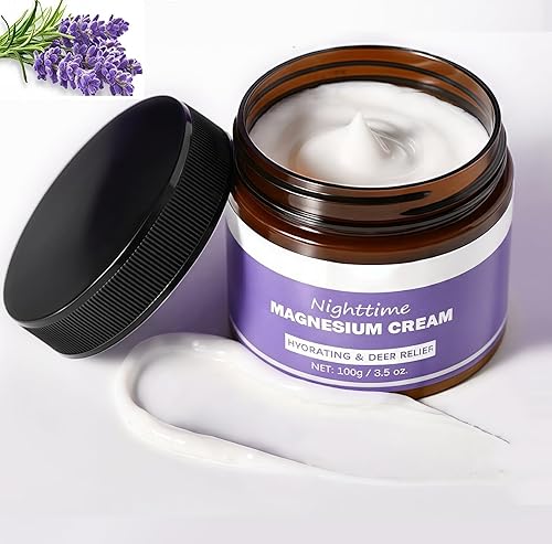Crema de magnesio nocturna, con alivio de lavanda, revitaliza los brazos de las piernas o el cuidado de la relajación muscular del pecho. (1 unidad)