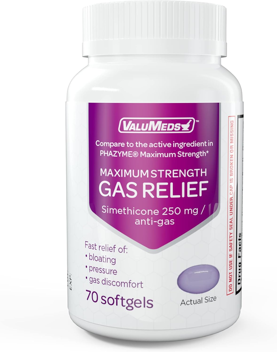 ValuMeds Max Strength Gas Relief for Adults (70 Softgels