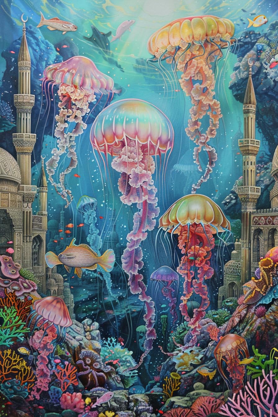 1000 Pieces Puzzles -Jellyfish and Coral Jigsaw Puzzle for Beginners, Each Piece is Unique, Best Gifts for Family